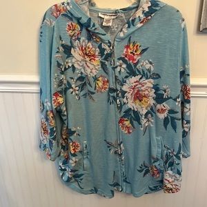 Cathy Daniel’s women’s zip up hoodie , XL, 3/4 sleeve